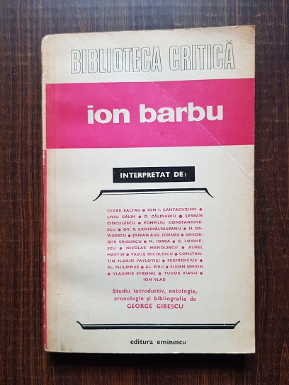 Ion Barbu. Biblioteca Critica