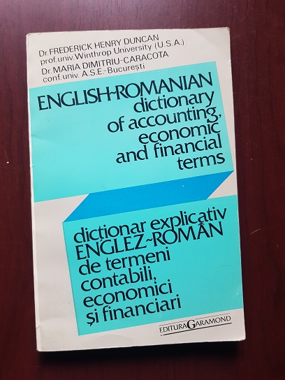 Frederick Henry Duncan – English-Romanian Dictionary of Accounting, Economic and Financial Terms