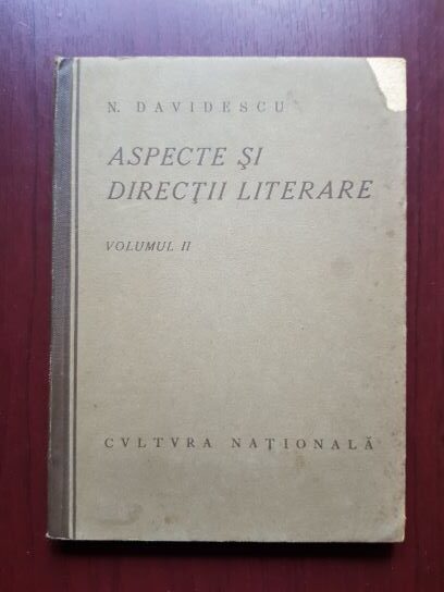 N. Davidescu – Aspecte si directii literare, volumul 2 (1924)